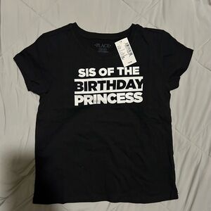 The Children's Place Black Tee Sister of the Birthday Princess